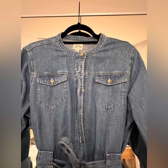 J. Crew Denim Shirt Dress. Size 10 - Picture 3 of 12